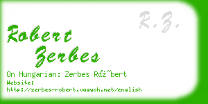 robert zerbes business card